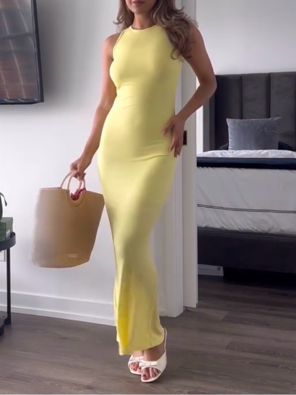 Sleeveless Yellow Maxi Dress by